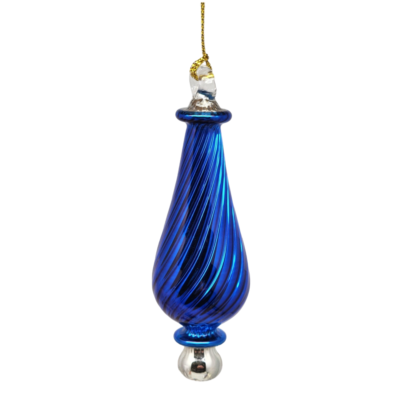 Shiny and Cute Egyptian Glass - Spiral Twist - Blue