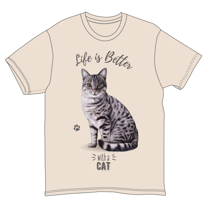 Life is Better with a Tabby Cat T-Shirt -