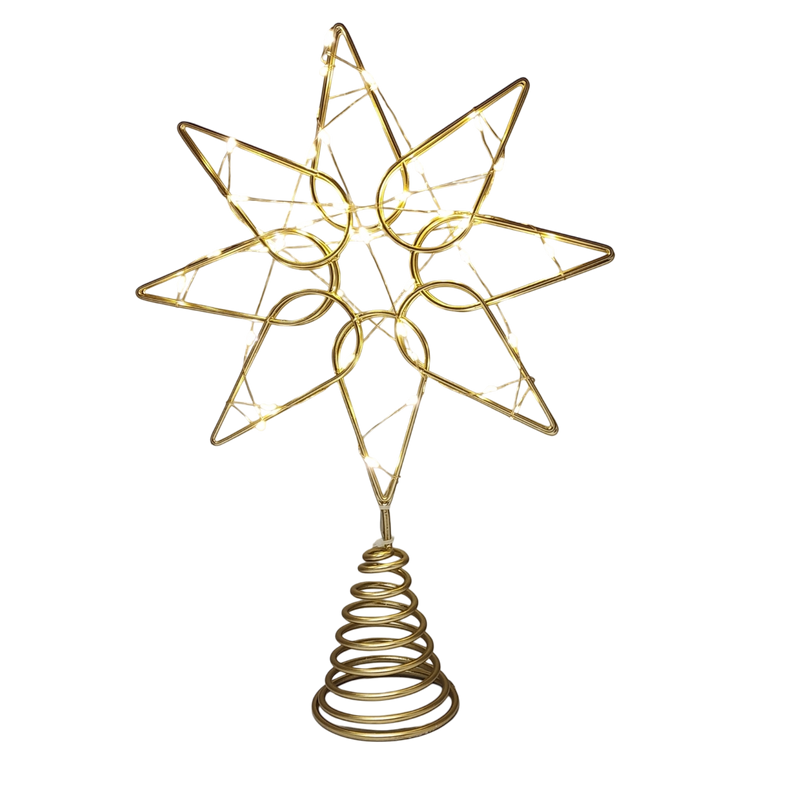 Gold Octagram Star - Tree Topper - 13 Inch