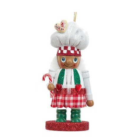 5 Inch Hollywood Nutcracker Ornament - Chef on Red Base