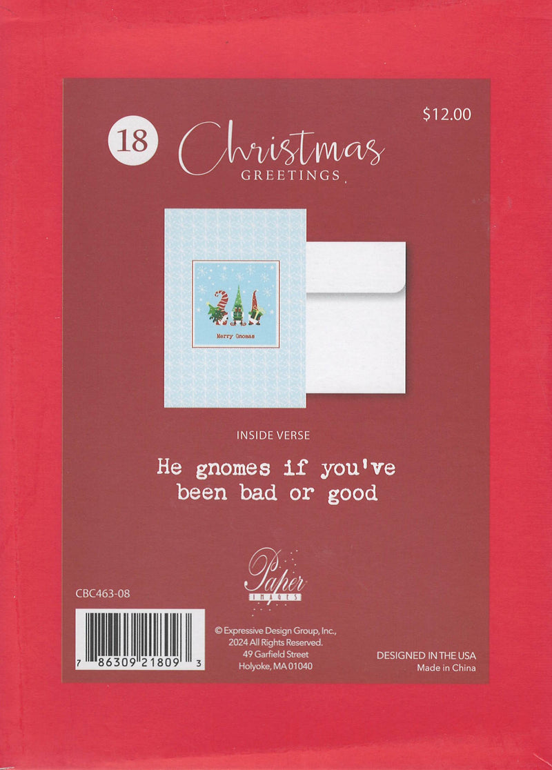 Holiday Memories Boxed Cards - Set of 18 - Merry Gnomas