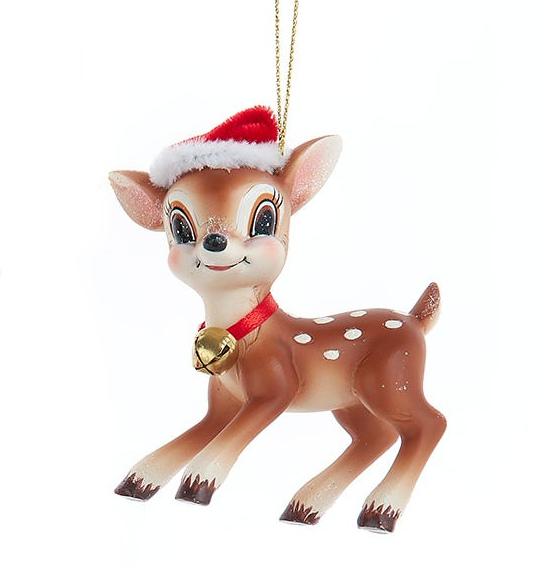 Deer With Christmas Hat Ornament -