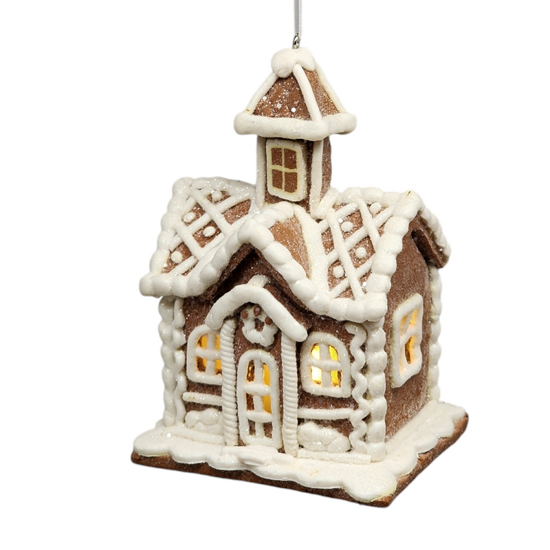 Lighted Gingerbread House Ornament - Cupola