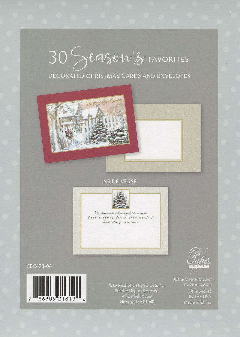 Classic Boxed Cards - Set of 30 - Winter Home