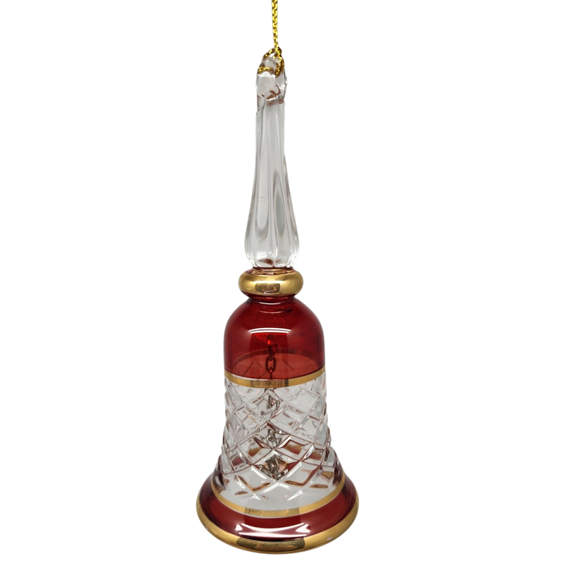 Gold Cut Etched Bell - Red