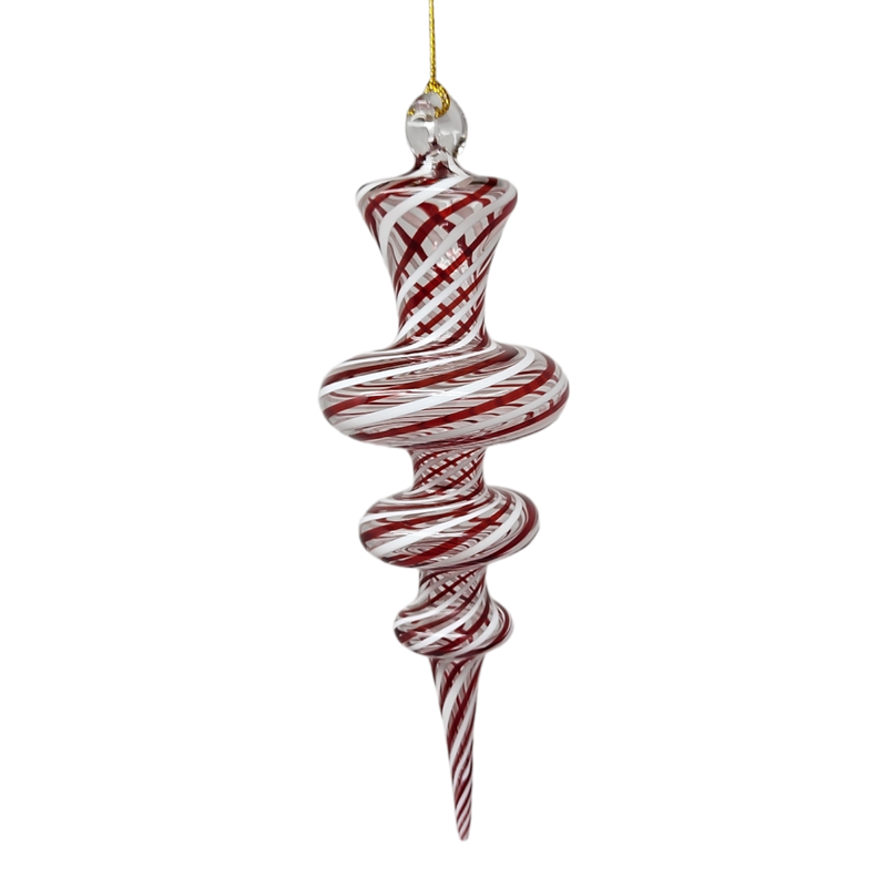 Peppermint Swirl - 3 Torus - Egyptian Glass Ornament