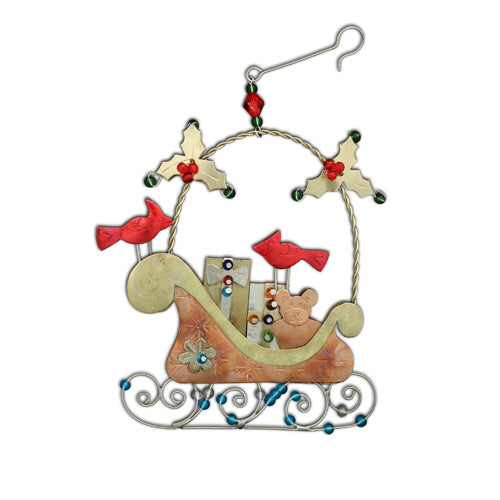 Cardinal Sleigh Ornament