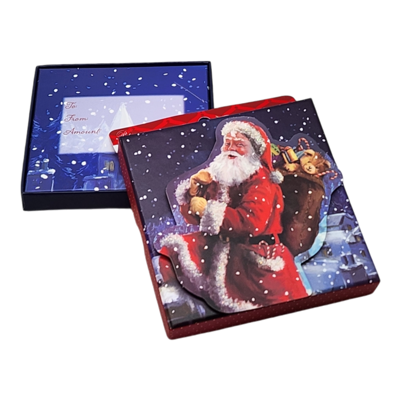 Gift Card Box - Square - Classic Santa