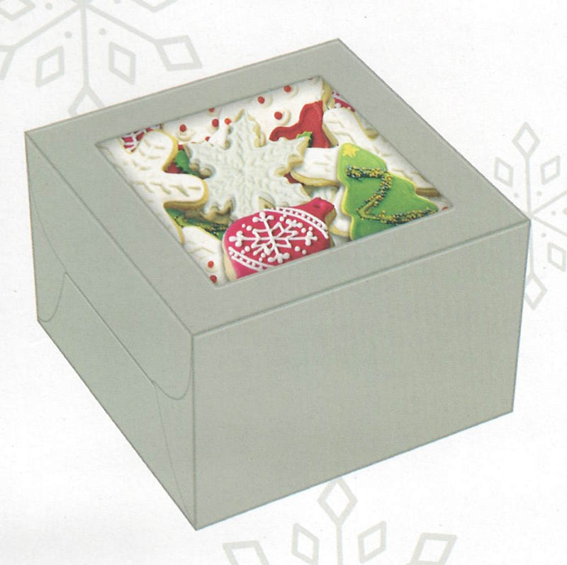 Square Cookie Box - 2 Pack - Silver