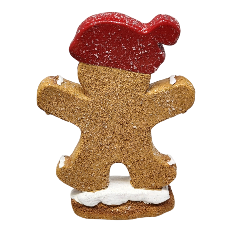 Gingerbread Cookie Figurine - Santa Hat Boy