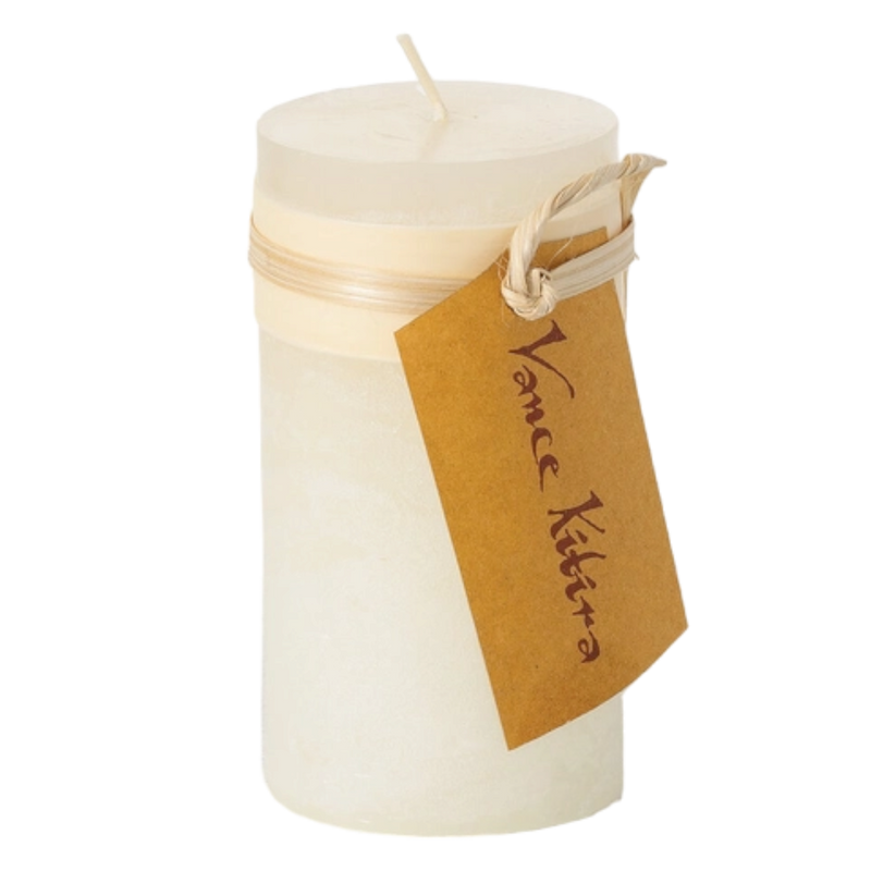 Melon White Timber Pillar Candle - 2x2x4