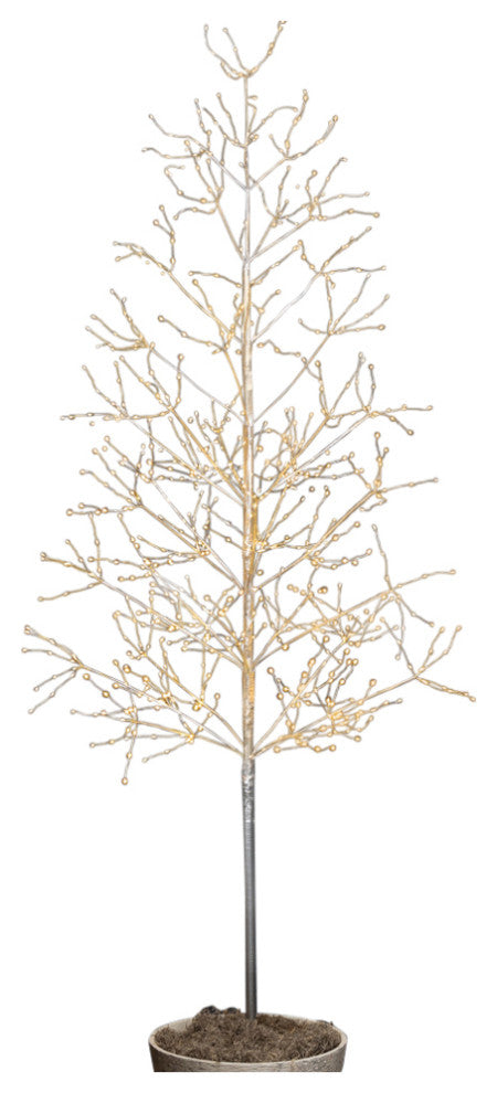 7 Foot Silver Decor Tree with LED Lighting