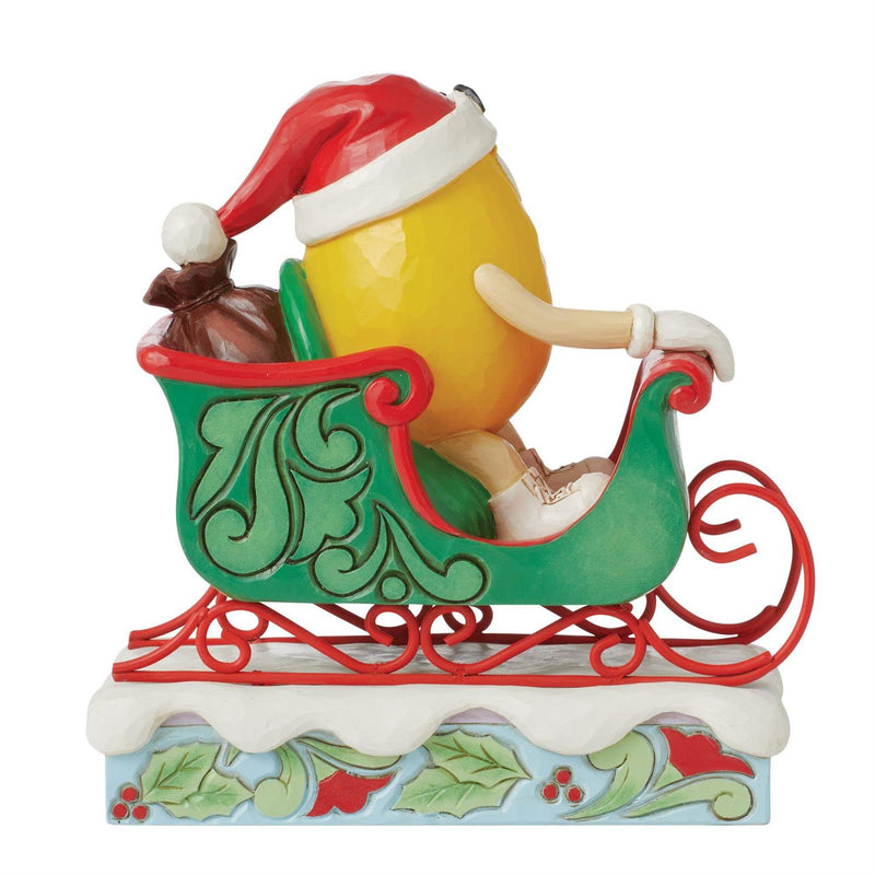 M&M'S Yellow Charact in Sleigh Figurine