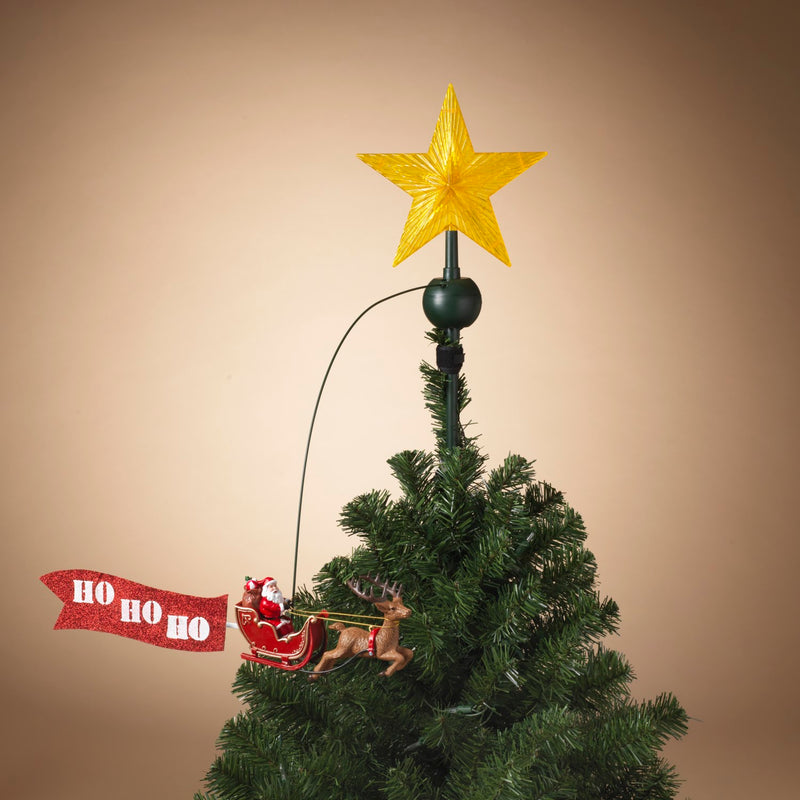 Santa Biplane Lighted Tree Topper - Ho Ho Ho