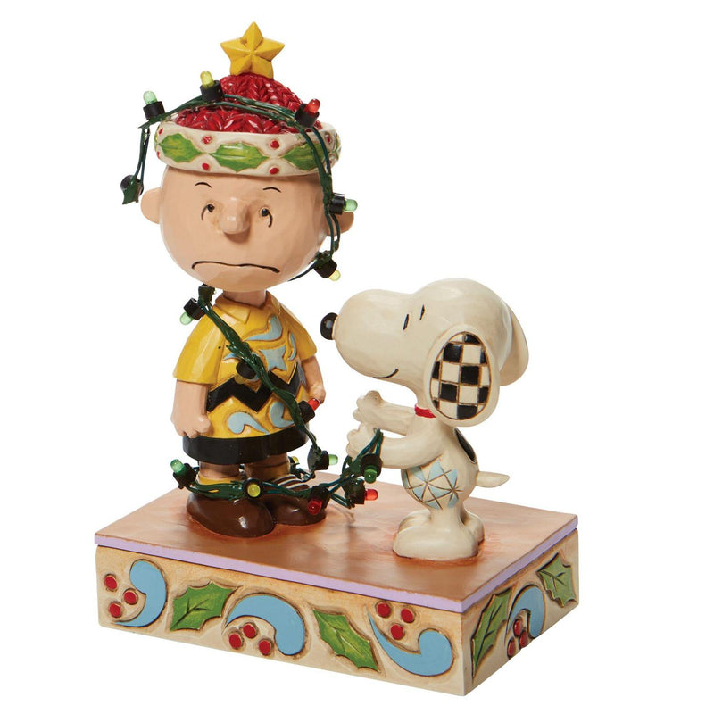 Charlie Brown Tangled Lights Figurine