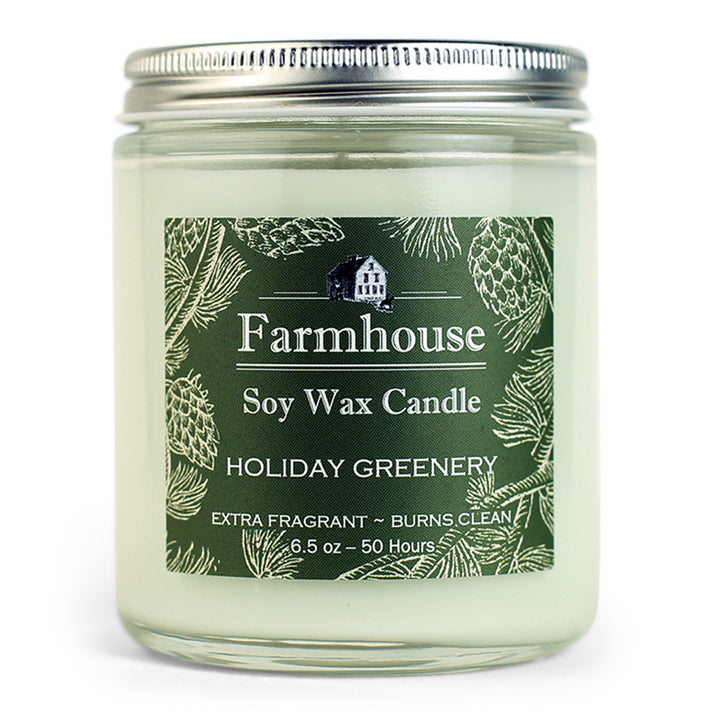 Sweet Grass Farm 6.5 Ounce Soy Candle - Holiday Greenery