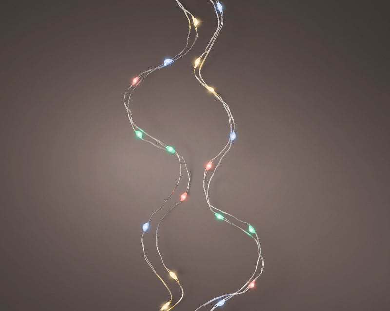 Micro 40-LED Stringlights - Steady - Multicolor - Silver Wire