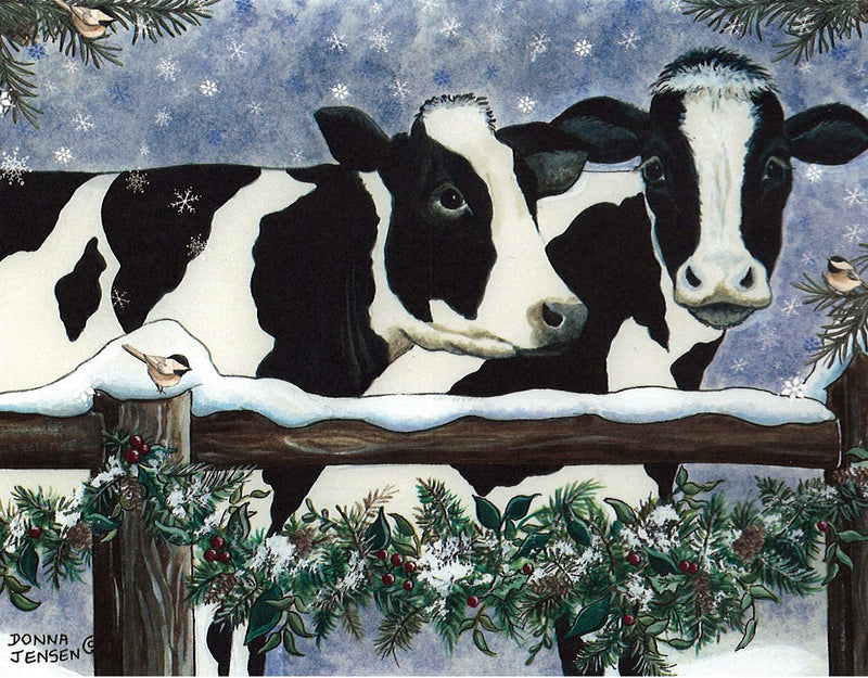 Cows in the Snow - Christmas Cards - Set of 12