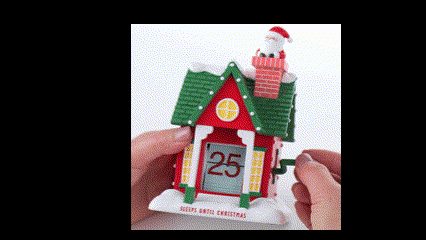 Holiday House Countdown Calendar with Hand Crank