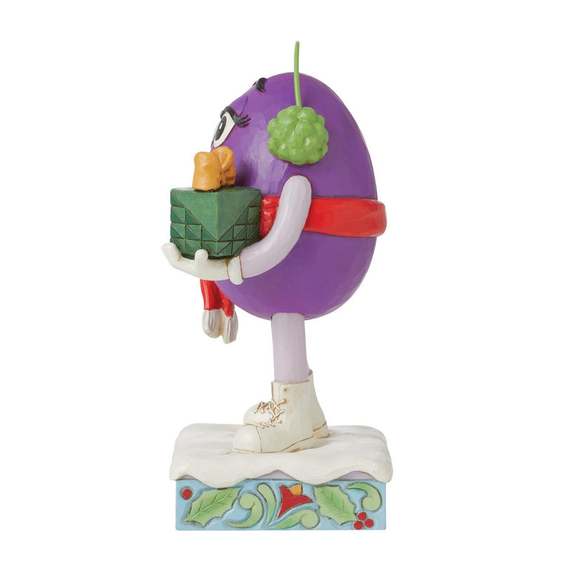 M&M'S Purple Character Bearing a Present