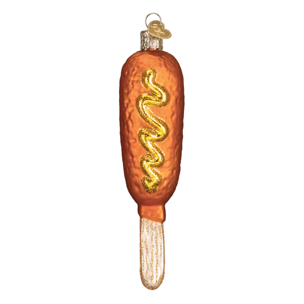 Corn Dog Glass Ornament