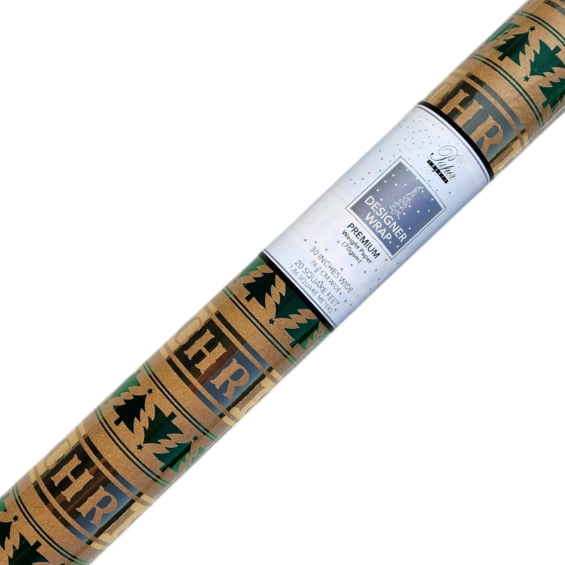 Kraft Foil Roll Wrap - 30" x 96" - Tree Bands