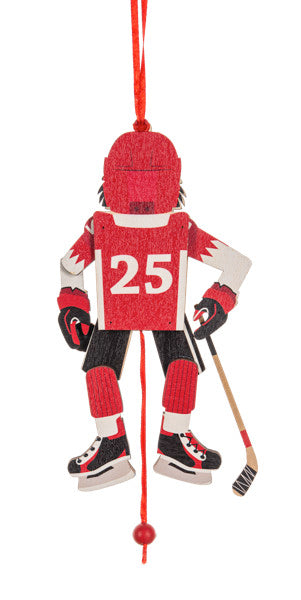 Hockey Player Pulltoy Ornament