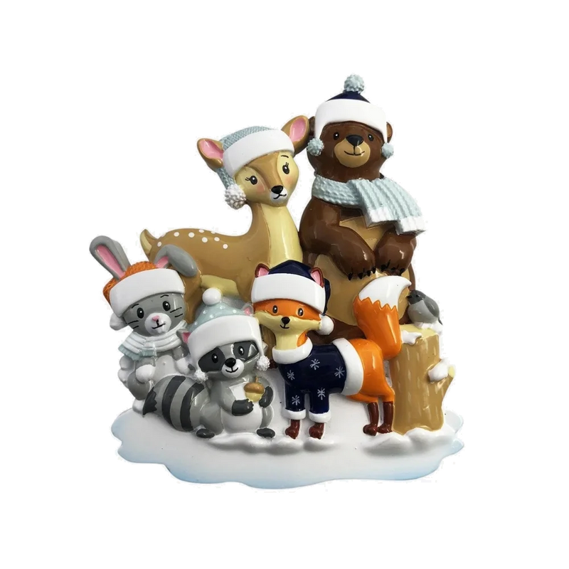 Woodland Family Of 5 - Ornament