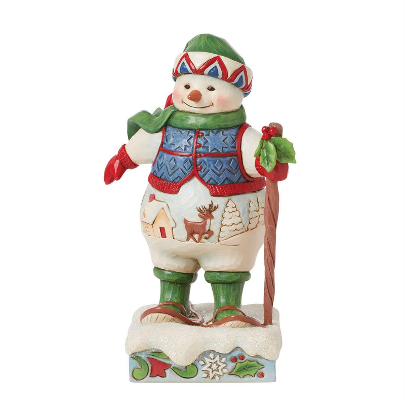 Snowman wearing Snowshoes Figurine