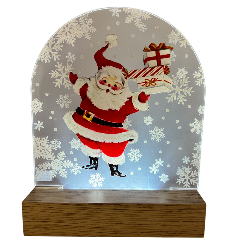 LED Santa Acrylic Shelf Sitter