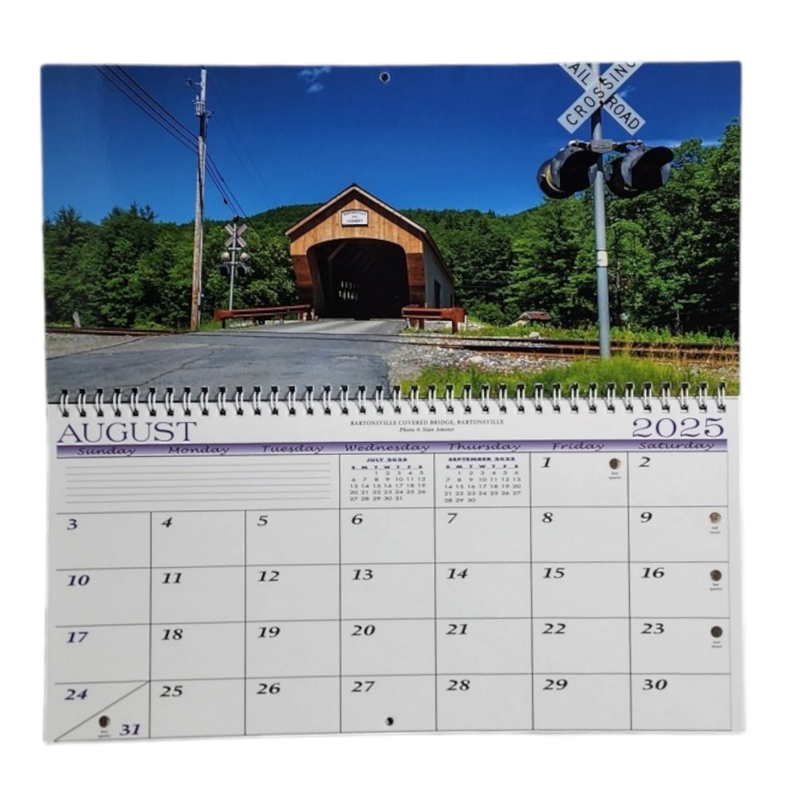 Vermont 2025 Covered Bridges Panoramic Wall Calendar