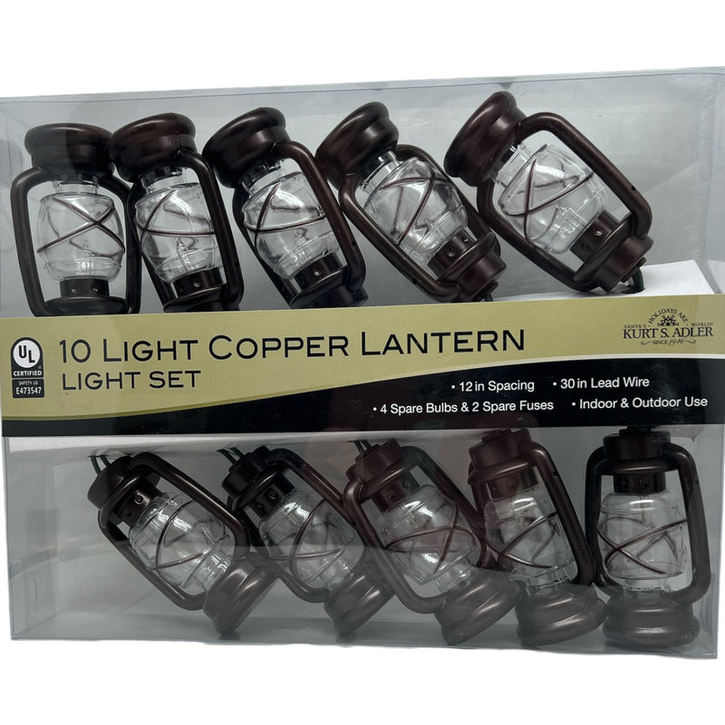 Ul 10-Light Brass Lantern Light Set