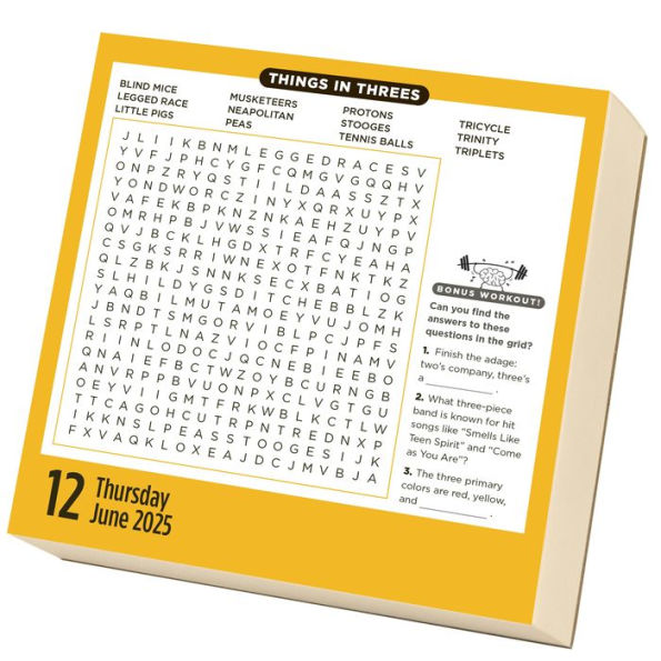 2025 Brain Workout Word Search Page A Day Desk Calendar