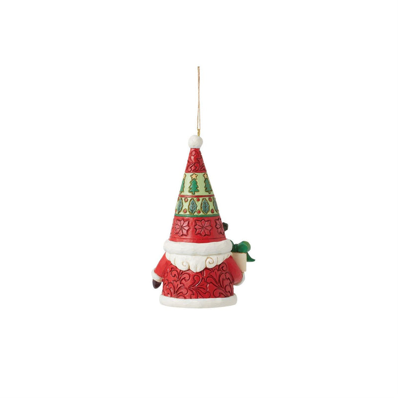 Santa Gnome with Gift Ornament