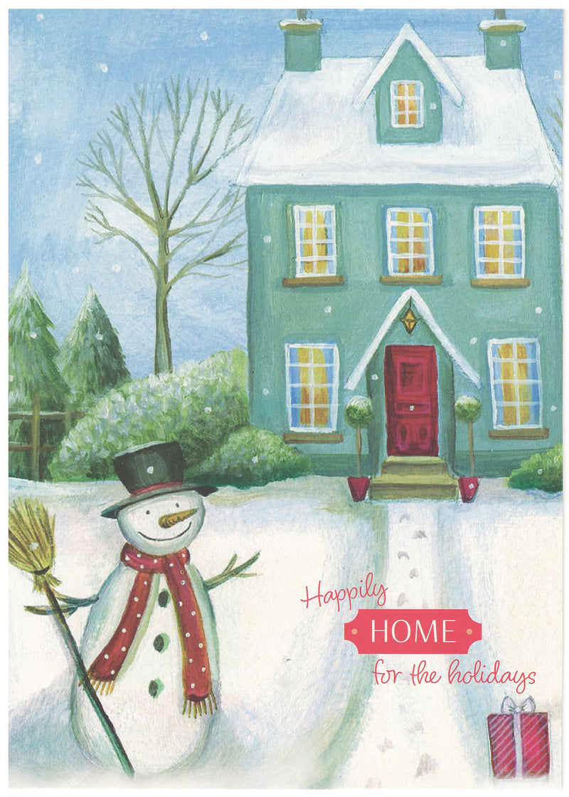 Happily Home Boxed Cards - Set of 18 - Home for the Holidays Snowman