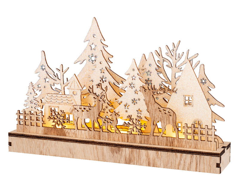 Lighted Wooden Forest Scene