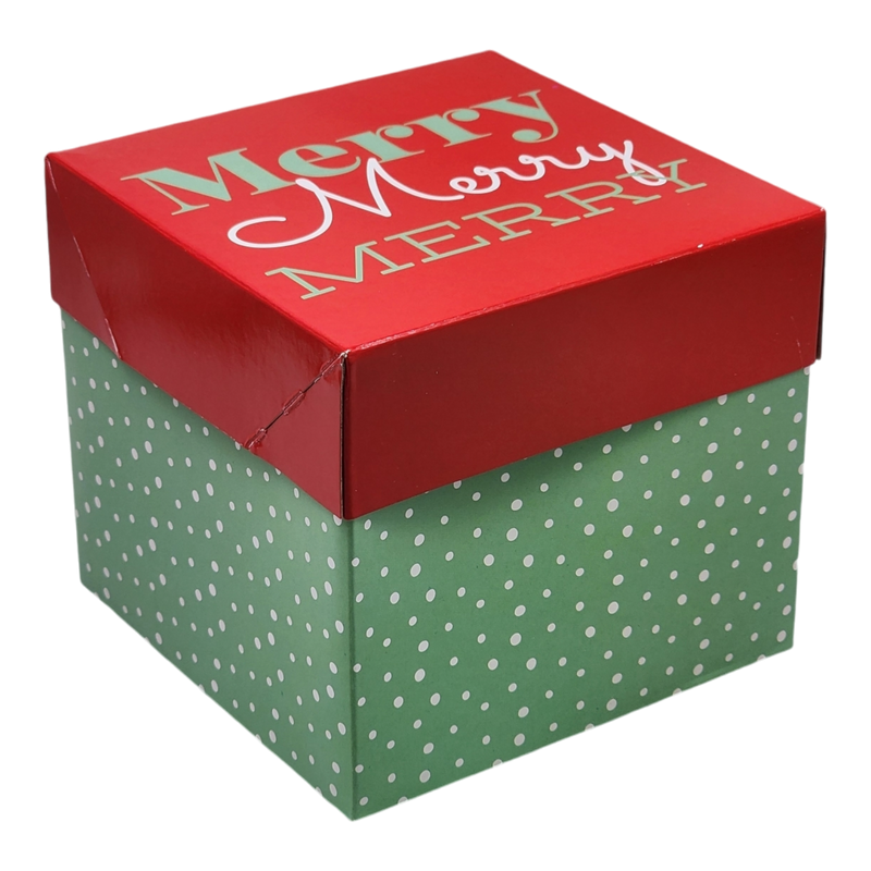 Cube Giftware Gift Box - set of 2 - Dots on Green