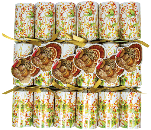 Turkey Party Crackers - Set of 6