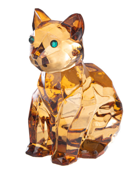 Acrylic Cat Figurine - Golden