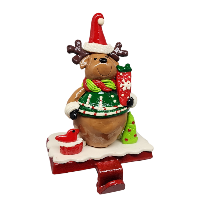 Whimsical Reindeer Stocking Hanger