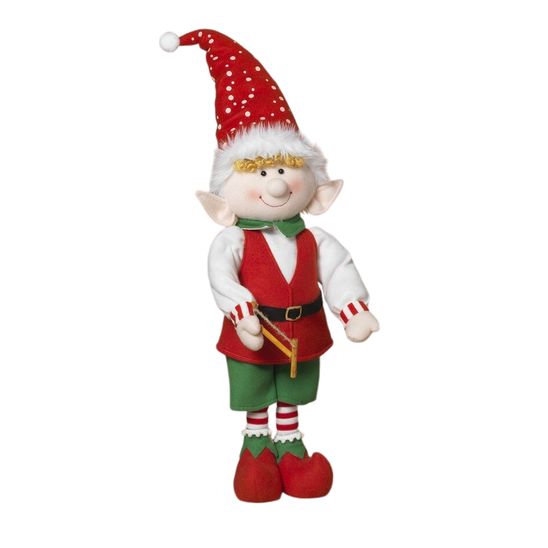 Animated Fabric Elf - 21 Inch - Hand Saw