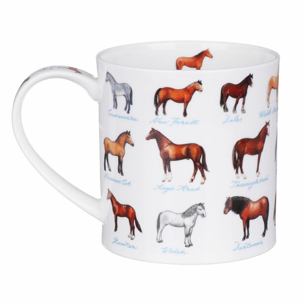 On The Farm - Horses - Fine Bone China Mug Ornkey Style By Dunoon