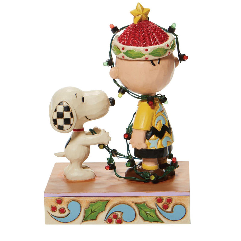 Charlie Brown Tangled Lights Figurine