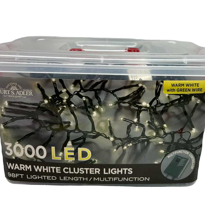 3000-Light Warm White LED Cluster Light Set