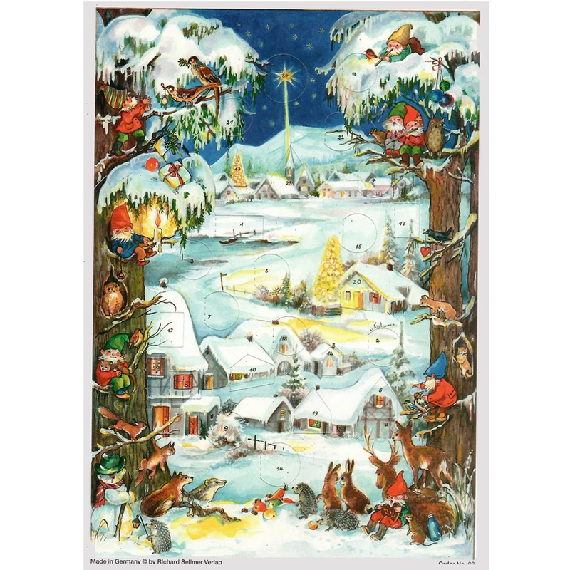 Glittered Advent Calendar - Winter Village