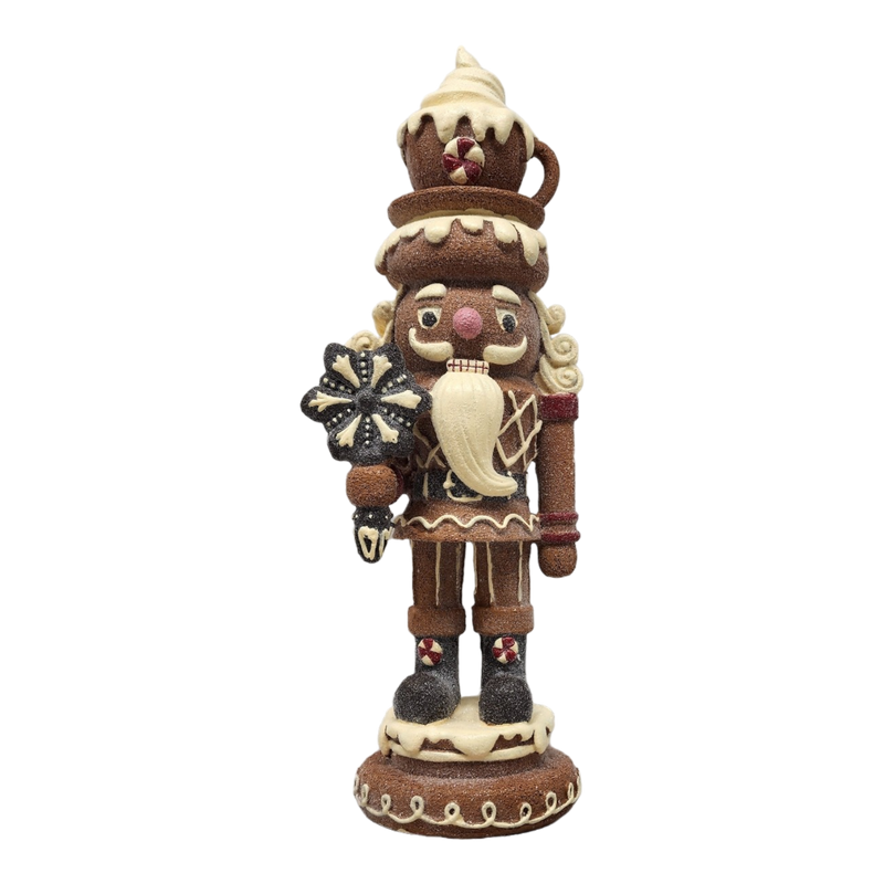 Gingerbread Nutcracker Figurine - Hot Cocoa