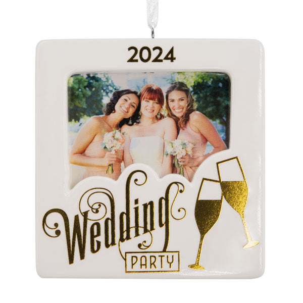 Wedding Party Dated Photo Holder Ornament