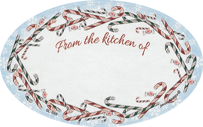 Baking and Canning Labels - Candy Canes