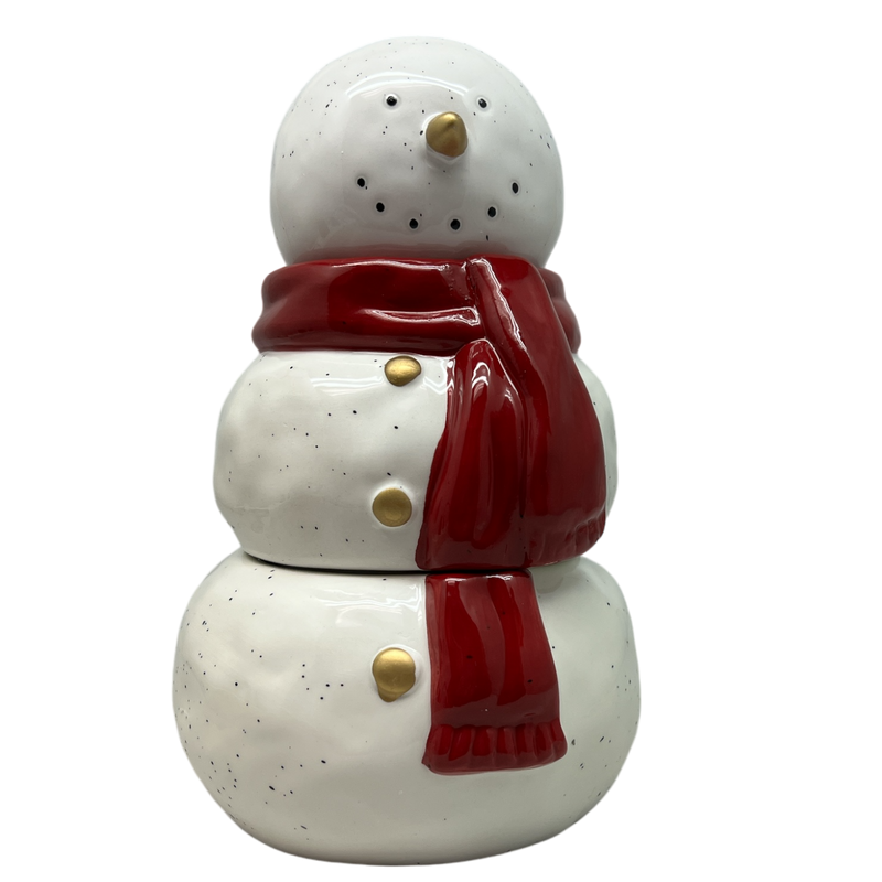 Ceramic Snowman Jar with Wax Candle