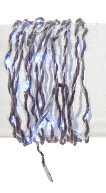 30-Light Battery-Operated Rope Fairy Lights - Grey